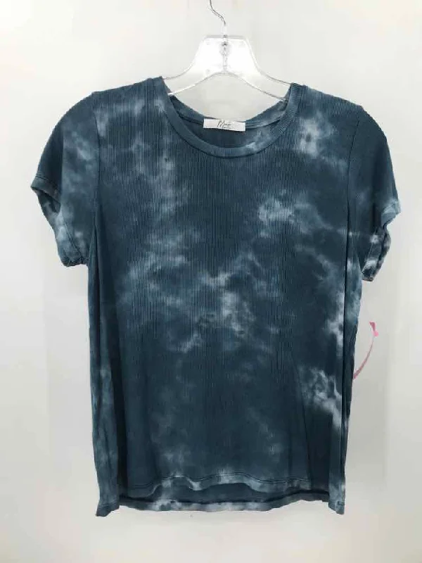 Pre-Owned Monte Blue Size Medium T-shirt-- Notch Collar Peter Pan Collar Cowl Neck