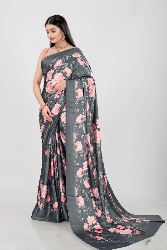 Jyoti Fashion Women's Multicolor Pure Japan Satin Digital Printed Designer Saree with Blouse Office-Ready Blouse Jyoti Fashion Women's Multicolor Pure Japan Satin Digital Printed Designer Saree with Blouse Office-Ready Blouse
