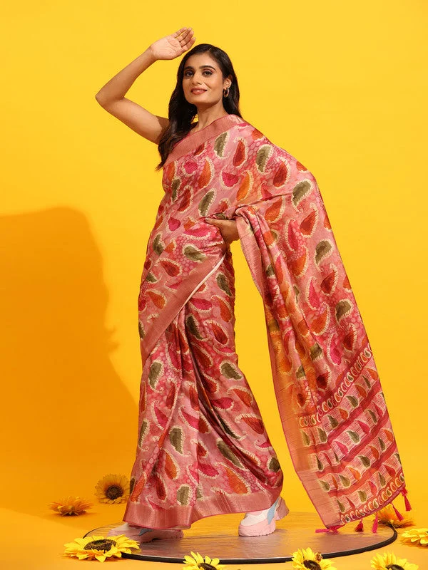 Green Silk Blend Woven Zari Design Paisley Saree with Unstitched Blouse - Hiral Fashion Soft Knit Blouse Green Silk Blend Woven Zari Design Paisley Saree with Unstitched Blouse - Hiral Fashion Soft Knit Blouse