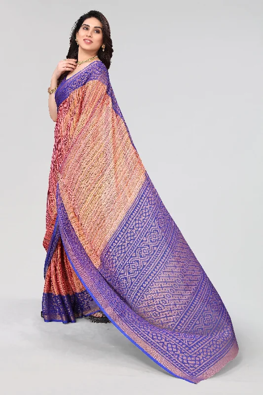 NOZ2TOZ Women Party Wear Printed Brasso Chiffon Saree with Unstitched Blouse - Royal Blue Casual Relaxed Blouse NOZ2TOZ Women Party Wear Printed Brasso Chiffon Saree with Unstitched Blouse - Royal Blue Casual Relaxed Blouse