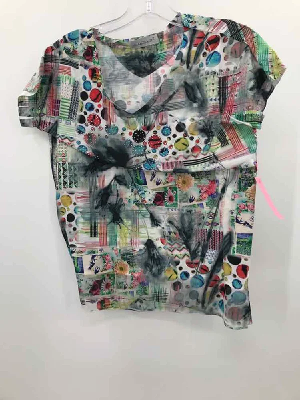 Pre-Owned Keren Heart Green Size Small Embellished T-shirt-- Cashmere Blend Cotton Blend Poly Blend Pre-Owned Keren Heart Green Size Small Embellished T-shirt-- Cashmere Blend Cotton Blend Poly Blend