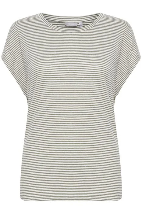 Fransa Amlight T-shirt-- Solid Color Striped Floral