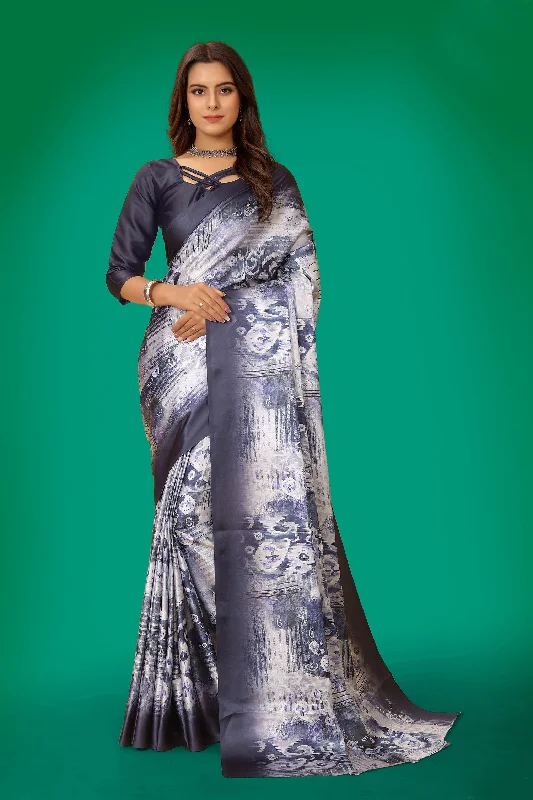 Jyoti Fashion Women's Multicolor Pure Japan Satin Digital Printed Designer Saree with Blouse Delicate Pleat Blouse Jyoti Fashion Women's Multicolor Pure Japan Satin Digital Printed Designer Saree with Blouse Delicate Pleat Blouse