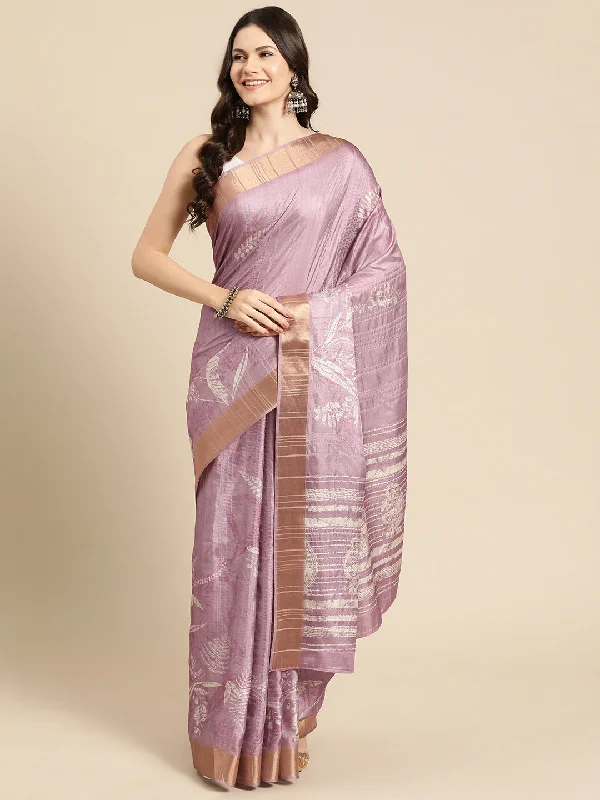 Purple Silk Blend Digital Print Floral Saree with Unstitched Blouse - Hiral Fashion Chic Wrap Blouse Purple Silk Blend Digital Print Floral Saree with Unstitched Blouse - Hiral Fashion Chic Wrap Blouse