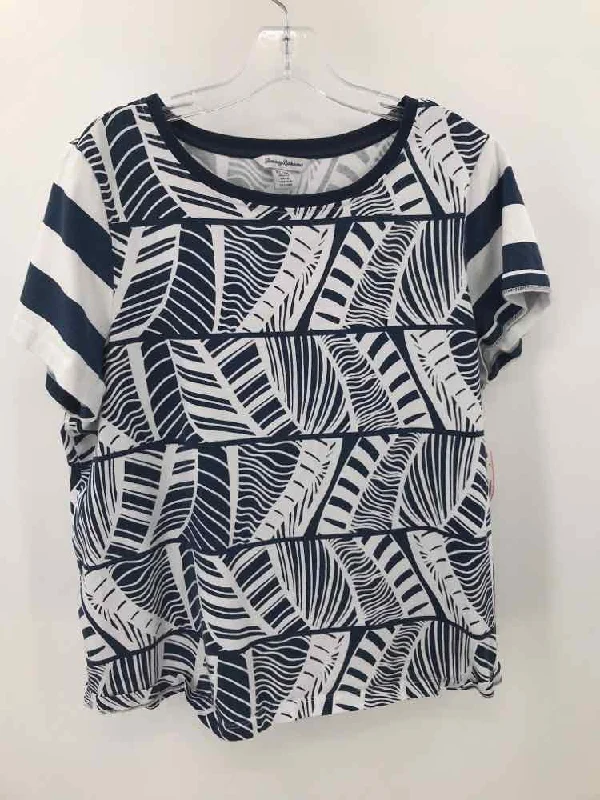 Pre-Owned Tommy Bahama White Size XL T-shirt-- Handmade Hand-knitted Hand-woven
