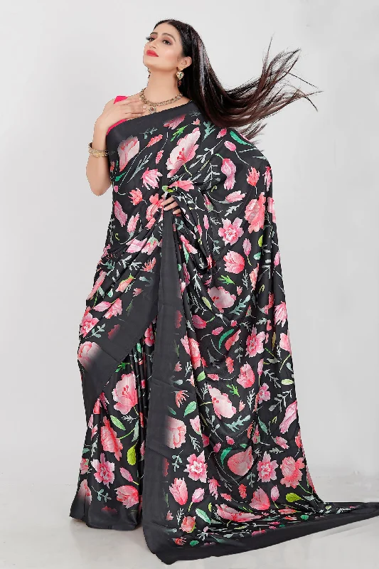 Jyoti Fashion Women's Multicolor Pure Japan Satin Digital Printed Designer Saree with Blouse Satin Drape Blouse Jyoti Fashion Women's Multicolor Pure Japan Satin Digital Printed Designer Saree with Blouse Satin Drape Blouse