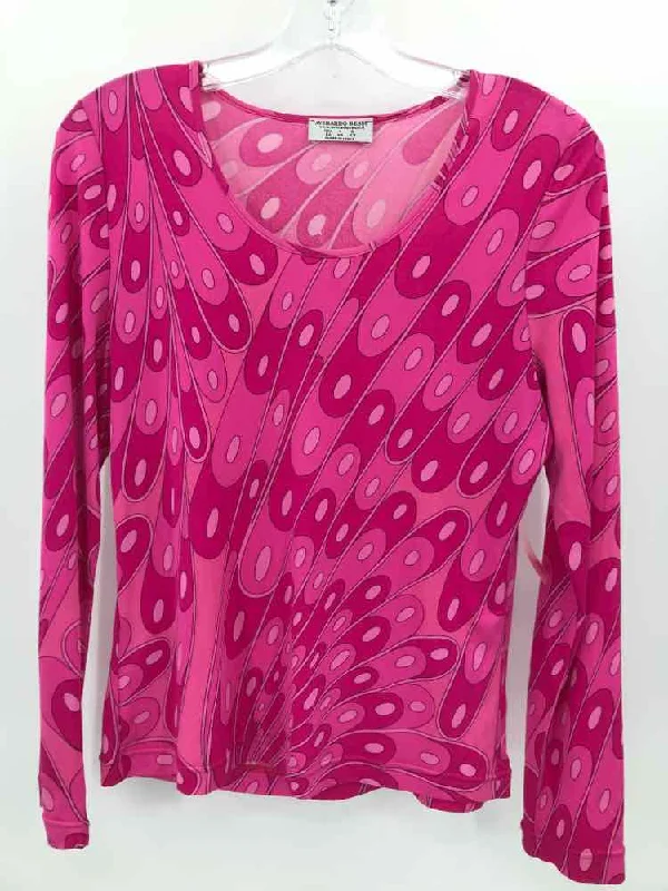 Pre-Owned Averardo Bessi Pink Size 14 Long Sleeve T-shirt-- Zippered Front Buttoned Front Snap Front Pre-Owned Averardo Bessi Pink Size 14 Long Sleeve T-shirt-- Zippered Front Buttoned Front Snap Front