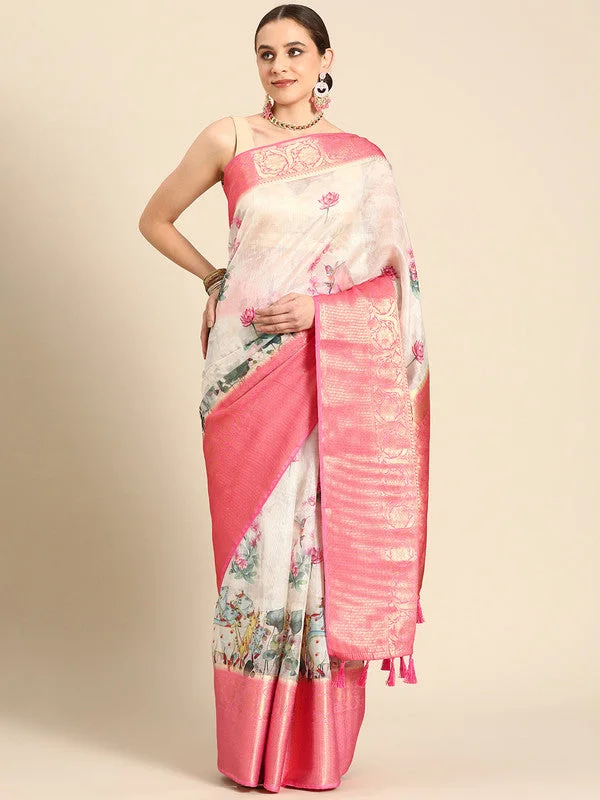 Off White Munga Silk Digital Print Animal Print Saree with Unstitched Blouse - Hiral Fashion Embellished Collar Blouse Off White Munga Silk Digital Print Animal Print Saree with Unstitched Blouse - Hiral Fashion Embellished Collar Blouse