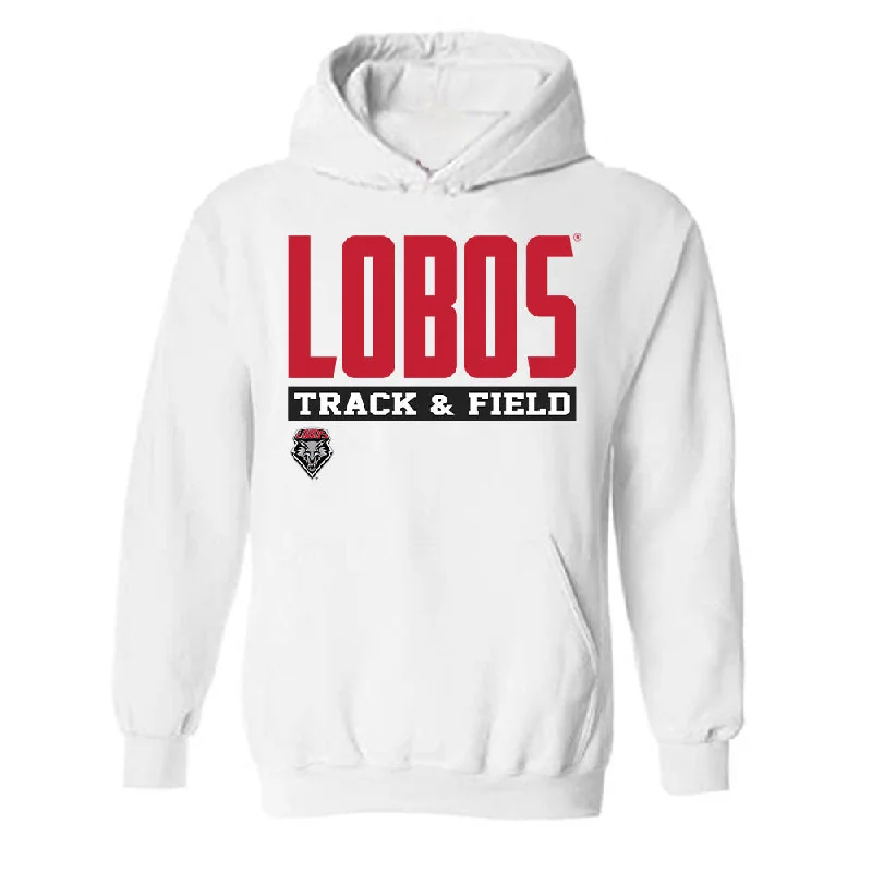 New Mexico - NCAA Women's Track & Field : Anaya Quarles - Classic Fashion Shersey Hooded Sweatshirt Hoodie with Cuffed Sleeves Snug Secure New Mexico - NCAA Women's Track & Field : Anaya Quarles - Classic Fashion Shersey Hooded Sweatshirt Hoodie with Cuffed Sleeves Snug Secure