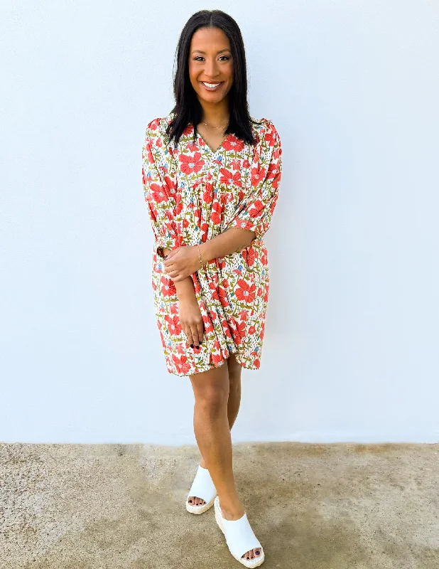 Happy Sunshine Floral Dress sweetheart Neckline Romantic
