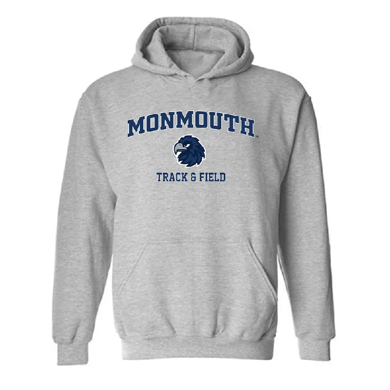 Monmouth - NCAA Women's Track & Field : Claire Denman - Classic Shersey Hooded Sweatshirt Hoodie with Half-Zip Sporty Casual Monmouth - NCAA Women's Track & Field : Claire Denman - Classic Shersey Hooded Sweatshirt Hoodie with Half-Zip Sporty Casual