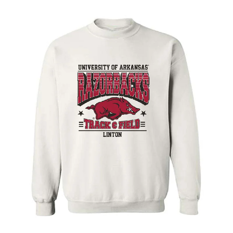 Arkansas - NCAA Women's Track & Field : Ariane Linton - Sports Shersey Crewneck Sweatshirt Hoodie with Monochrome Minimalist Simple Arkansas - NCAA Women's Track & Field : Ariane Linton - Sports Shersey Crewneck Sweatshirt Hoodie with Monochrome Minimalist Simple