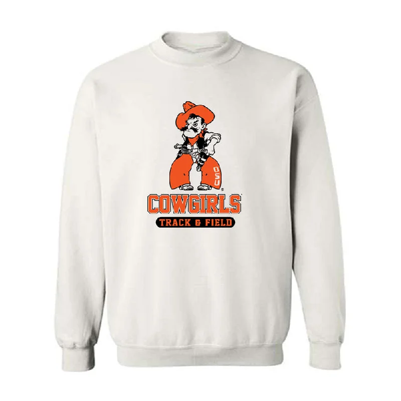 Oklahoma State - NCAA Women's Track & Field : Emma Robbins - Classic Shersey Crewneck Sweatshirt Hoodie with Hem Fringe Bohemian Relaxed Oklahoma State - NCAA Women's Track & Field : Emma Robbins - Classic Shersey Crewneck Sweatshirt Hoodie with Hem Fringe Bohemian Relaxed