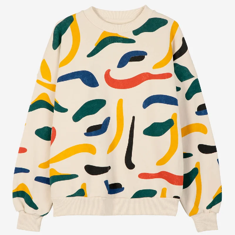 Brushstrokes Sweatshirt by Bobo Choses Womenswear Oversized Hoodie Comfort Casual