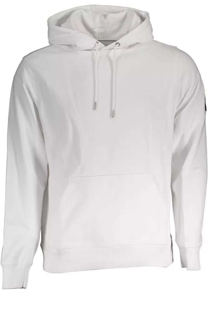 White Cotton Men Sweatshirt Cotton Hoodie Fleece Lining Warmth