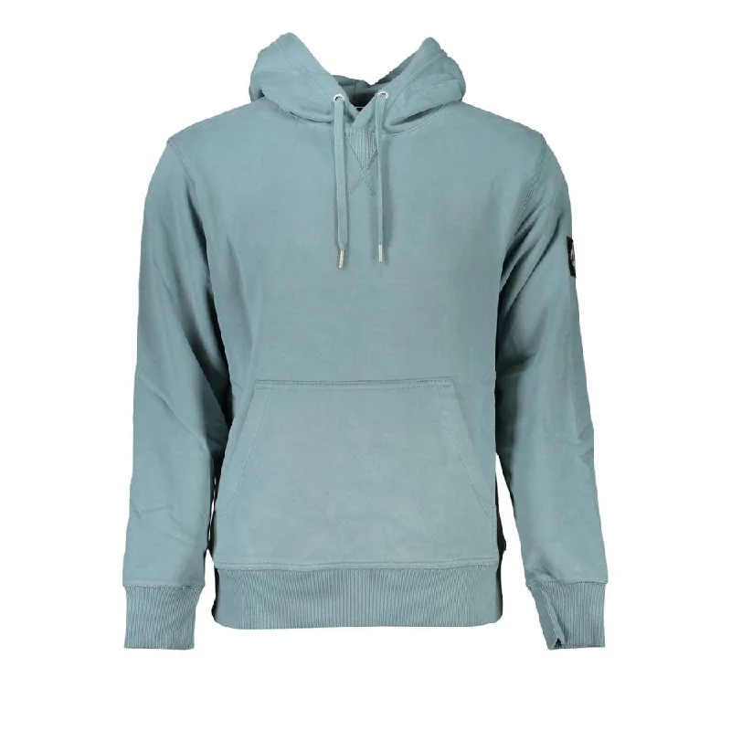Chic Green Hooded Cotton Sweatshirt Hoodie with Stripes Bold Sporty