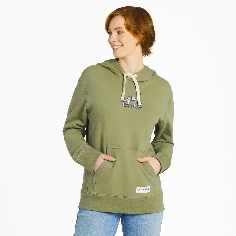 Life is Good Women's Mushroom Retro Scene Simply True Fleece Hoodie, Moss Green Hoodie with Sequins Glamorous Eye-catching Life is Good Women's Mushroom Retro Scene Simply True Fleece Hoodie, Moss Green Hoodie with Sequins Glamorous Eye-catching