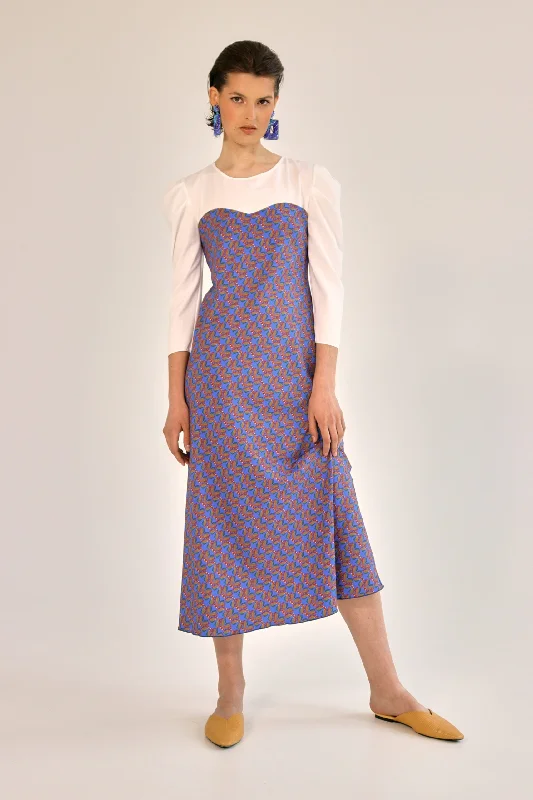 Dress with the Author's Print "Fish" Tunics Silk luxurious