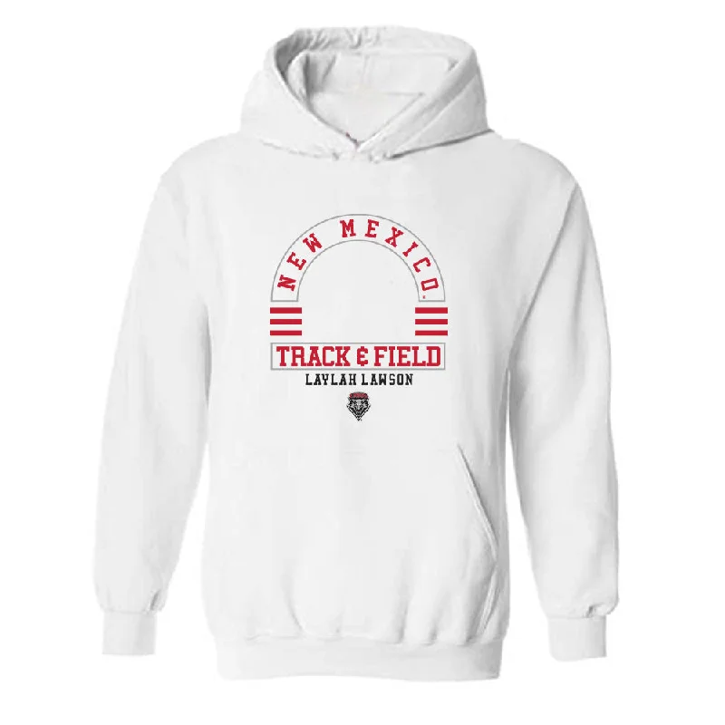 New Mexico - NCAA Women's Track & Field : Laylah Lawson - Classic Fashion Shersey Hooded Sweatshirt Cotton Hoodie Fleece Lining Warmth New Mexico - NCAA Women's Track & Field : Laylah Lawson - Classic Fashion Shersey Hooded Sweatshirt Cotton Hoodie Fleece Lining Warmth
