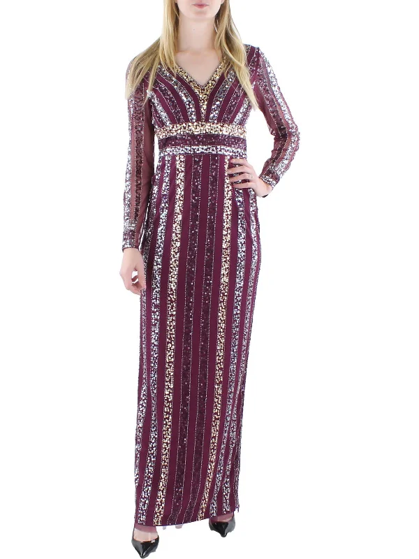 Womens Sequined Maxi Evening Dress Tunics Custom made