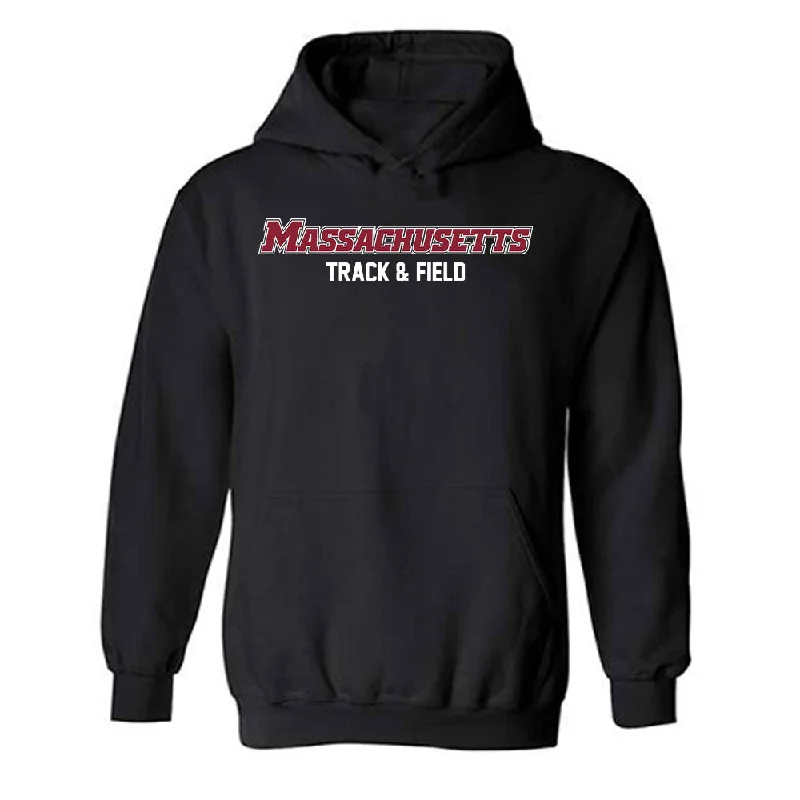 UMass - NCAA Women's Track & Field : Leila Metres - Classic Shersey Hooded Sweatshirt Hoodie with Belted Waist Structured Tailored UMass - NCAA Women's Track & Field : Leila Metres - Classic Shersey Hooded Sweatshirt Hoodie with Belted Waist Structured Tailored