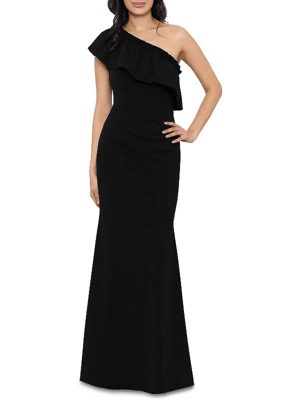 Womens One Shoulder Maxi Evening Dress Tunics Yoga stretchy