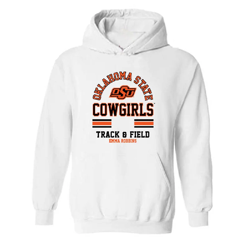 Oklahoma State - NCAA Women's Track & Field : Emma Robbins - Classic Fashion Shersey Hooded Sweatshirt Hoodie with Hem Contrast Bold Stylish Oklahoma State - NCAA Women's Track & Field : Emma Robbins - Classic Fashion Shersey Hooded Sweatshirt Hoodie with Hem Contrast Bold Stylish
