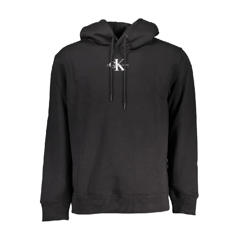 Sleek Embroidered Hooded Sweatshirt Hoodie with Contrast Stitching Detailed Premium