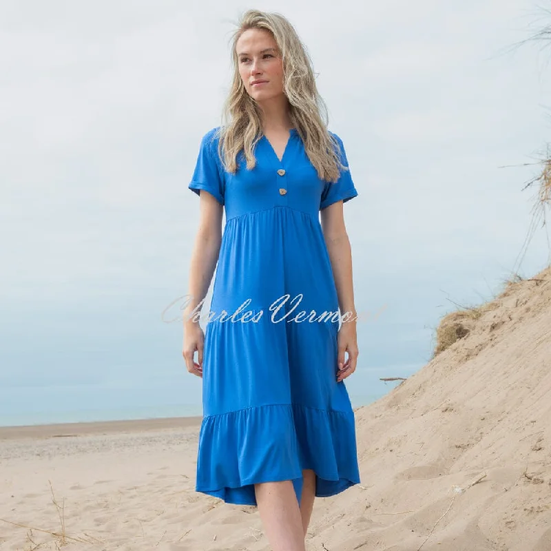 Marble Tiered Dress - Style 7915-153 (Cobalt) Tunics Yoga stretchy