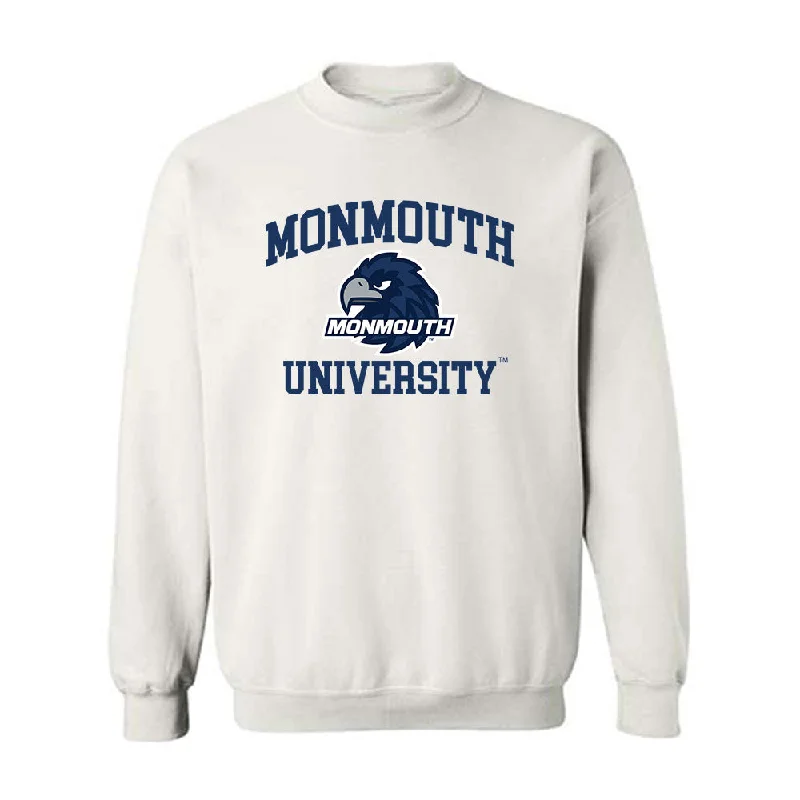Monmouth - NCAA Women's Track & Field : Claire Denman - Classic Fashion Shersey Crewneck Sweatshirt Hoodie with Full-Zip Functional Layering Monmouth - NCAA Women's Track & Field : Claire Denman - Classic Fashion Shersey Crewneck Sweatshirt Hoodie with Full-Zip Functional Layering