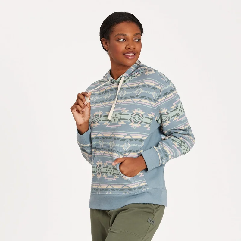 Life is Good Women's Southwestern Geo Simply True Fleece Hoodie, Smoky Blue Hoodie with Toggle Buttons Decorative Unique Life is Good Women's Southwestern Geo Simply True Fleece Hoodie, Smoky Blue Hoodie with Toggle Buttons Decorative Unique