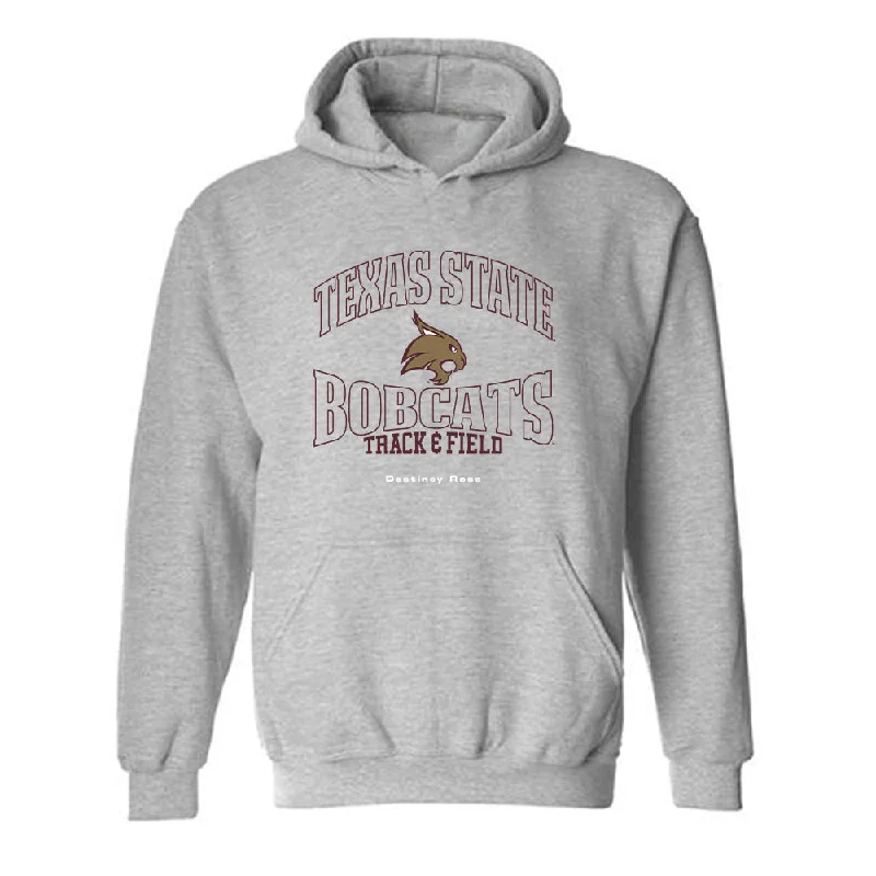 Texas State - NCAA Women's Track & Field : Destiney Rose - Hooded Sweatshirt Hoodie with Drawcord Adjustable Secure Texas State - NCAA Women's Track & Field : Destiney Rose - Hooded Sweatshirt Hoodie with Drawcord Adjustable Secure