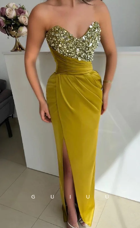 G2658 - Chic & Modern Sweetheart Beaded Sequins Long Prom Evening Party Dress Off-the-shoulder Chic Trendy G2658 - Chic & Modern Sweetheart Beaded Sequins Long Prom Evening Party Dress Off-the-shoulder Chic Trendy
