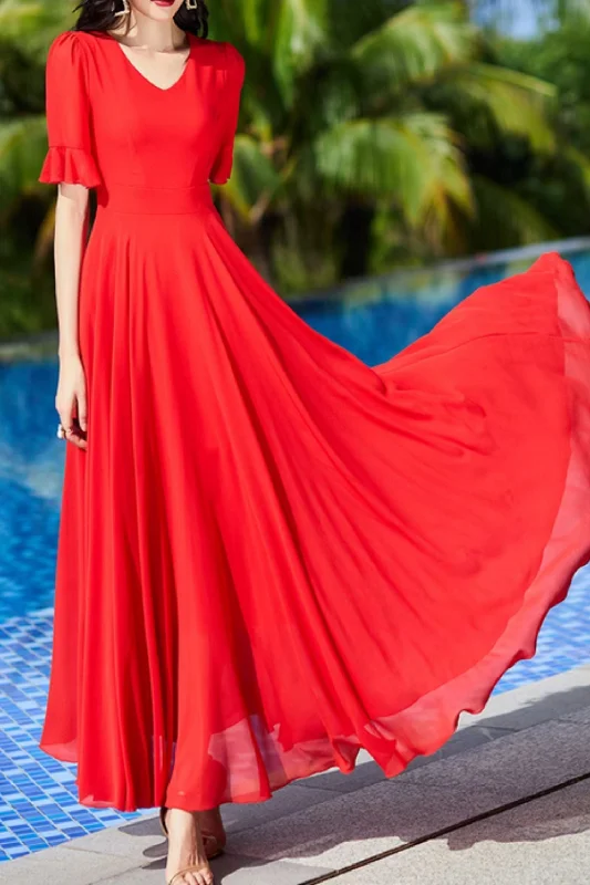 Bohemian long bridesmaid wedding chiffon dress 5009 Tunics Ceremony elegant