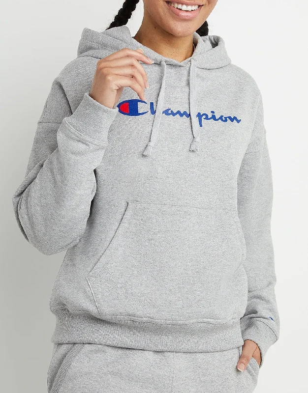 Women's Script Logo Powerblend Hoodie Hoodie with Lace Feminine Delicate