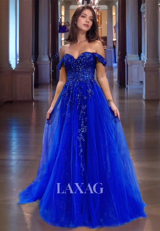 Off Shoulder Sequin Top Tulle A-Line Sweetheart Long Formail Party Dress Pormal Dress Tunics Seasonal trendy Off Shoulder Sequin Top Tulle A-Line Sweetheart Long Formail Party Dress Pormal Dress Tunics Seasonal trendy