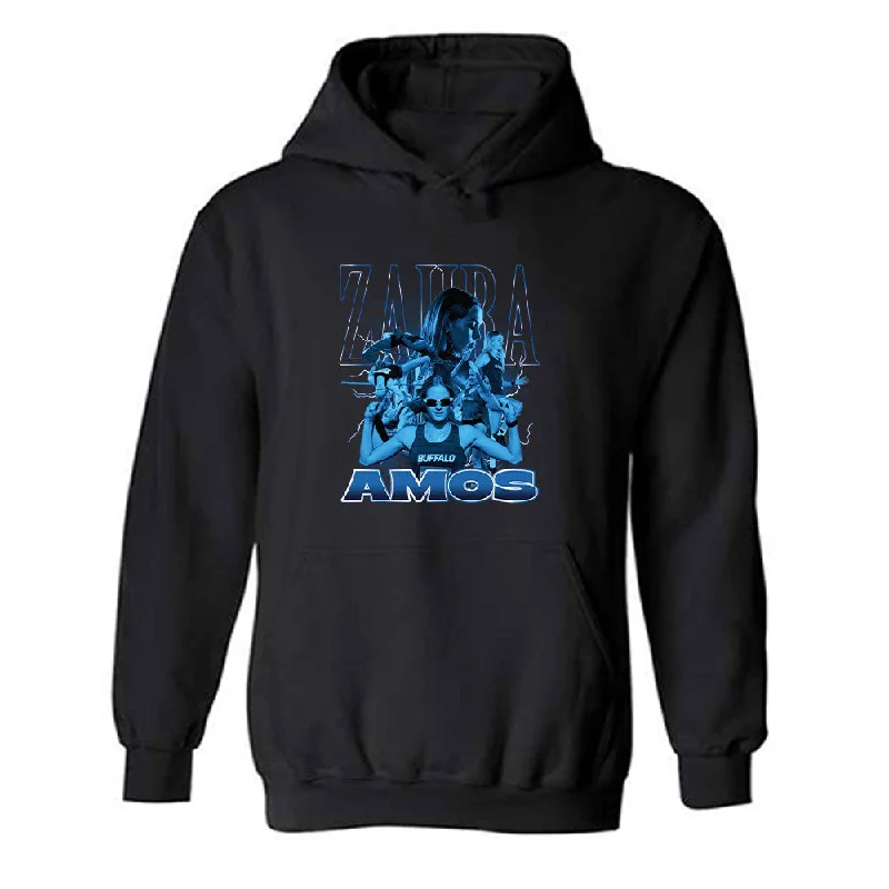 Buffalo - NCAA Women's Track & Field : Zahra Amos - Player Collage Hooded Sweatshirt Hoodie with Print Artistic Unique Buffalo - NCAA Women's Track & Field : Zahra Amos - Player Collage Hooded Sweatshirt Hoodie with Print Artistic Unique