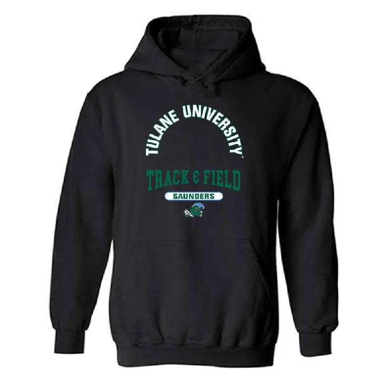 Tulane - NCAA Women's Track & Field : Ali Saunders - Classic Fashion Shersey Hooded Sweatshirt Hoodie with Rhinestones Sparkly Elegant