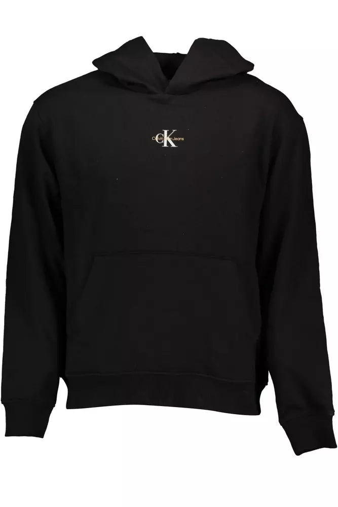 Black Cotton Men Sweatshirt Hoodie with Pocket Utility Practical