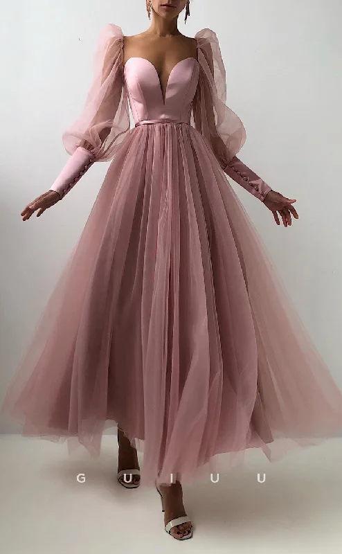 G2620 - Classic & Timeless A-Line V-Neck Tulle Prom Evening Party Dress With Puff Sleeves Tunics Running lightweight G2620 - Classic & Timeless A-Line V-Neck Tulle Prom Evening Party Dress With Puff Sleeves Tunics Running lightweight
