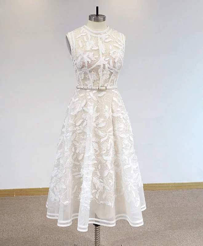 White High Neck Tulle Lace Prom Dress, Lace Formal Party Dress Tunics Recommended stylist White High Neck Tulle Lace Prom Dress, Lace Formal Party Dress Tunics Recommended stylist