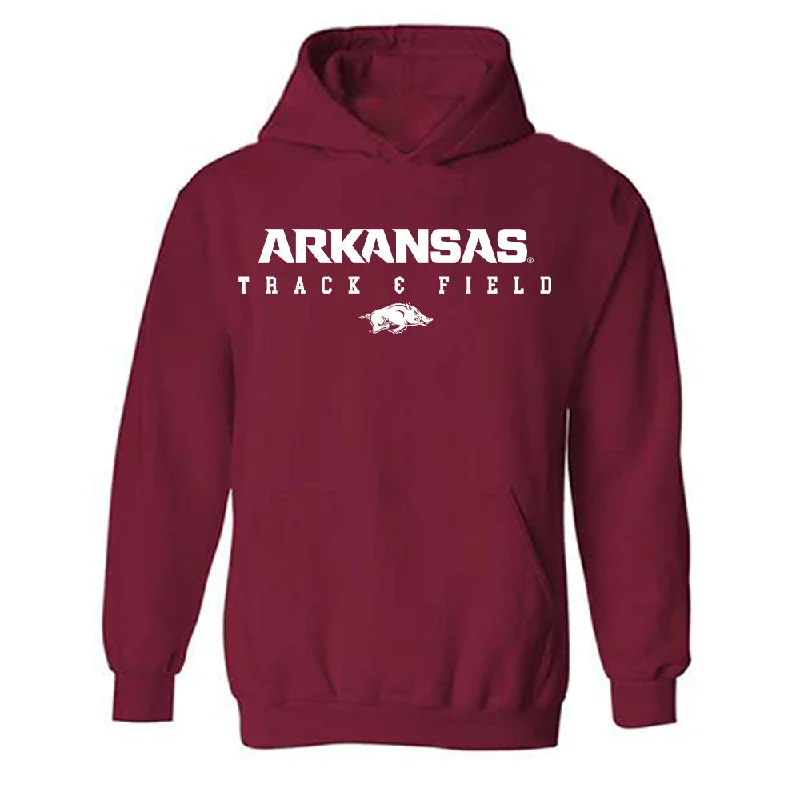 Arkansas - NCAA Women's Track & Field : Morgan Kirkland - Classic Shersey Hooded Sweatshirt Hoodie with Color Block Contrast Stylish Arkansas - NCAA Women's Track & Field : Morgan Kirkland - Classic Shersey Hooded Sweatshirt Hoodie with Color Block Contrast Stylish