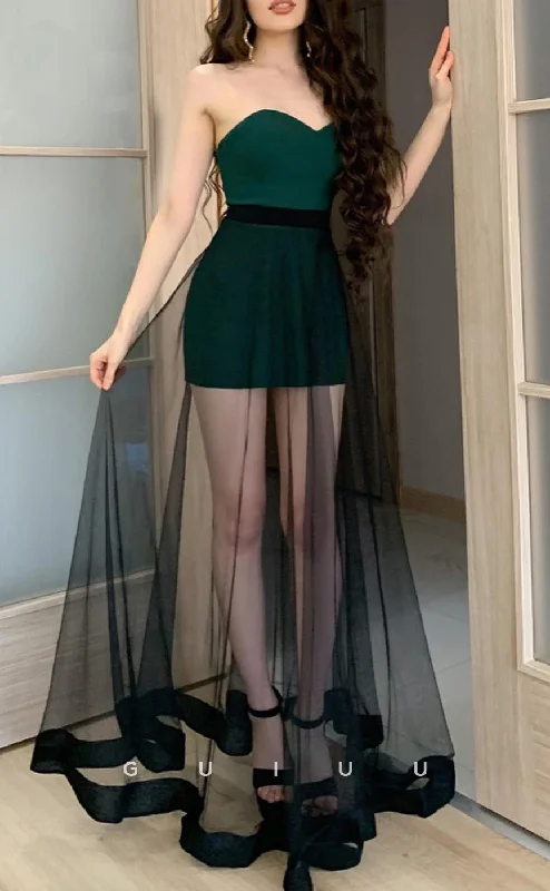 G2623 - Sexy & Fitted Strapless Illusion Tulle Long Prom Evening Party Dress Tunics Yoga stretchy G2623 - Sexy & Fitted Strapless Illusion Tulle Long Prom Evening Party Dress Tunics Yoga stretchy