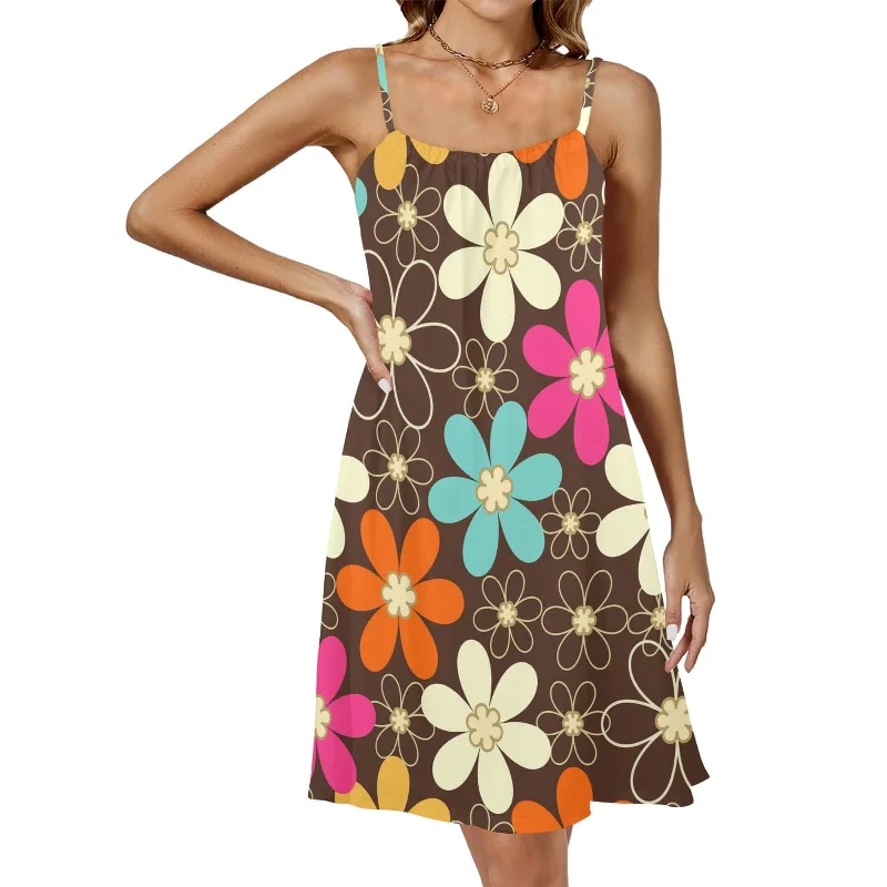 Retro Floral Drawstring Dress, 60s Sleeveless Summer Dress, Mid Century Mod Flower Power Party Dress Tunics Top rated Retro Floral Drawstring Dress, 60s Sleeveless Summer Dress, Mid Century Mod Flower Power Party Dress Tunics Top rated