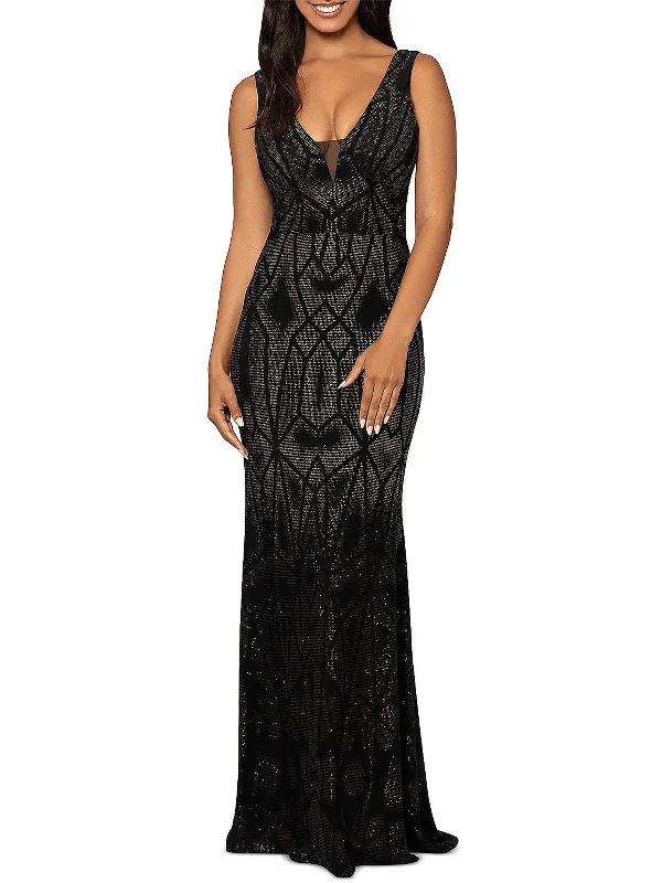 Womens Glitter Long Evening Dress Tunics Vintage classic