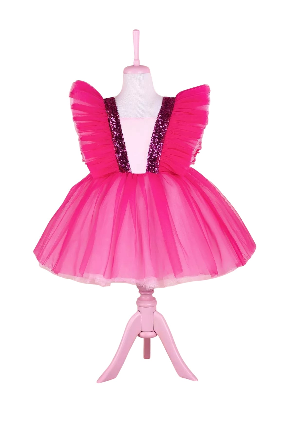 Irina Pink Party Dress Pleated Skirt Elegant