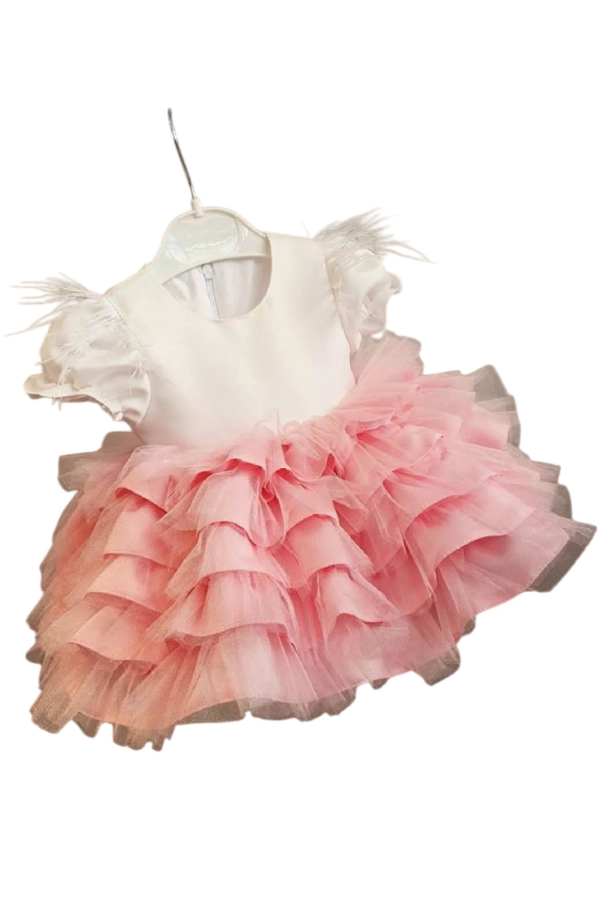 Helena Pink Party Dress Crew Neckline Sporty
