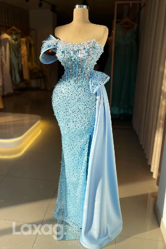 21864 -Strapless Luxury Pearls Mermaid Sparkly Prom Party Dress Tunics Modern contemporary 21864 -Strapless Luxury Pearls Mermaid Sparkly Prom Party Dress Tunics Modern contemporary