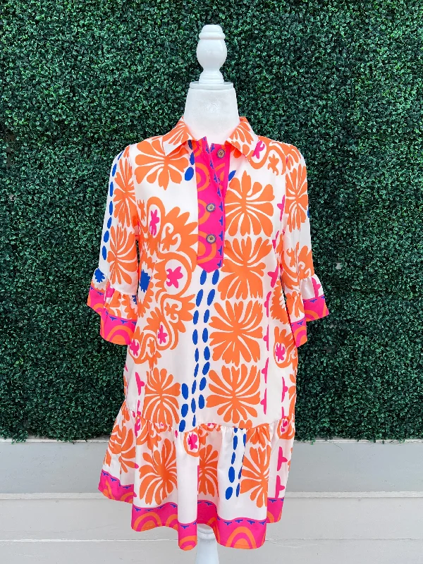 Bold Summer Print Dress Tunics Prom sequined