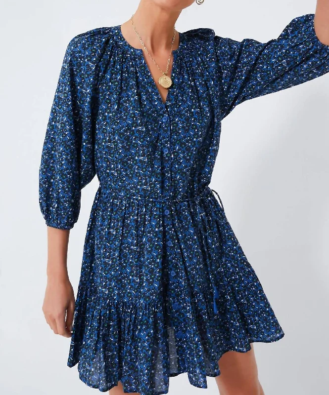 Mini Mitte Dress In Spagliato Floral Blue Tunics Short Trendy